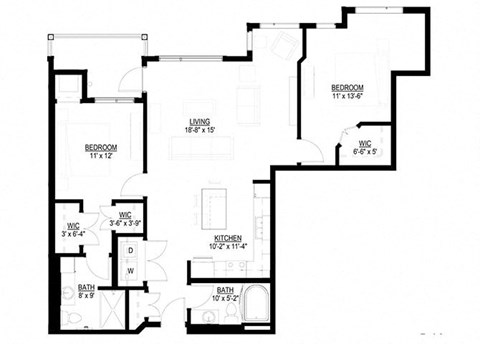 2 Bedroom Floor Plan